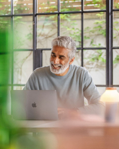 Professional working at a laptop